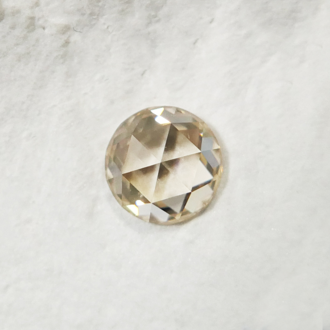 6.5mm diameter rose cut Champaine Moissanite