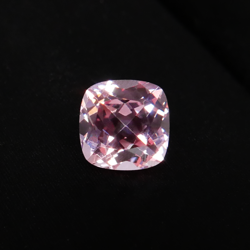 cushion cut light pink paparacha color lab-grown sapphire