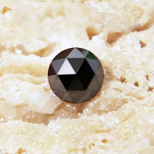 6.5mm diameter rose cut Black Moissanite