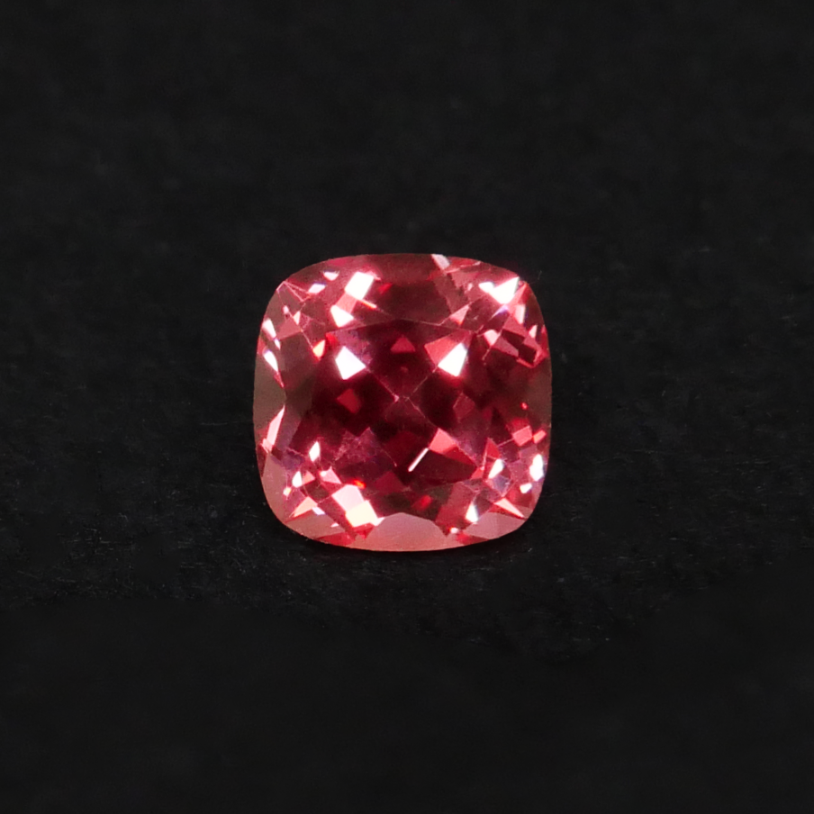 cushion cut intense warm pink paparacha color lab-grown sapphire