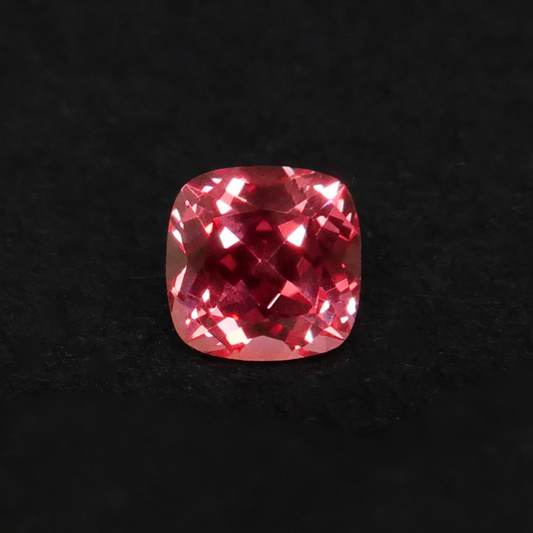 cushion cut intense warm pink paparacha color lab-grown sapphire