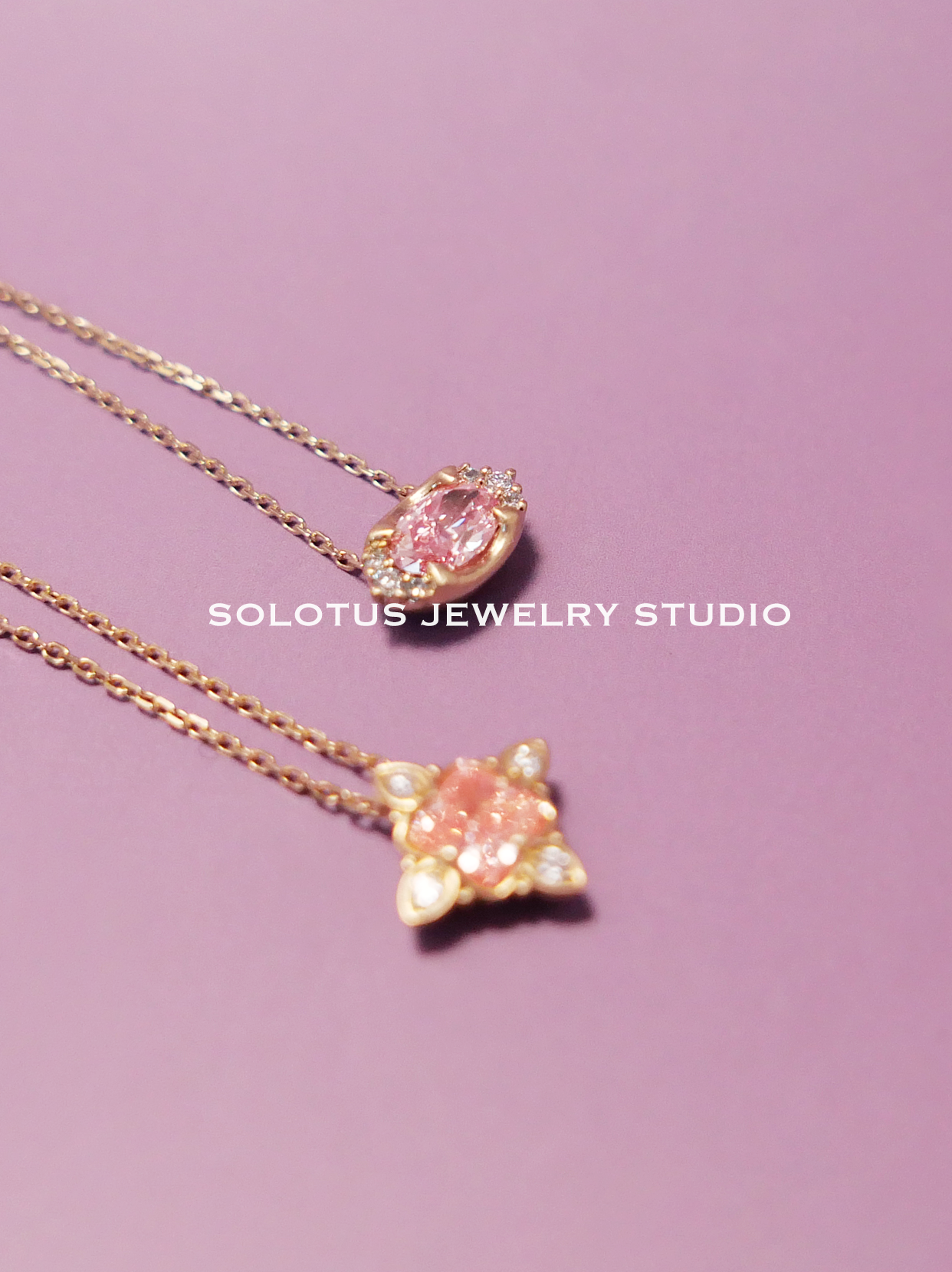 Barbie pink lab grown diamond necklace