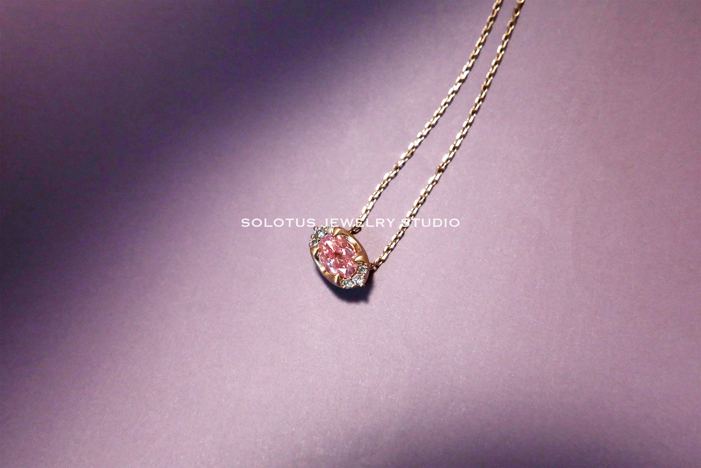 Barbie pink lab grown diamond necklace