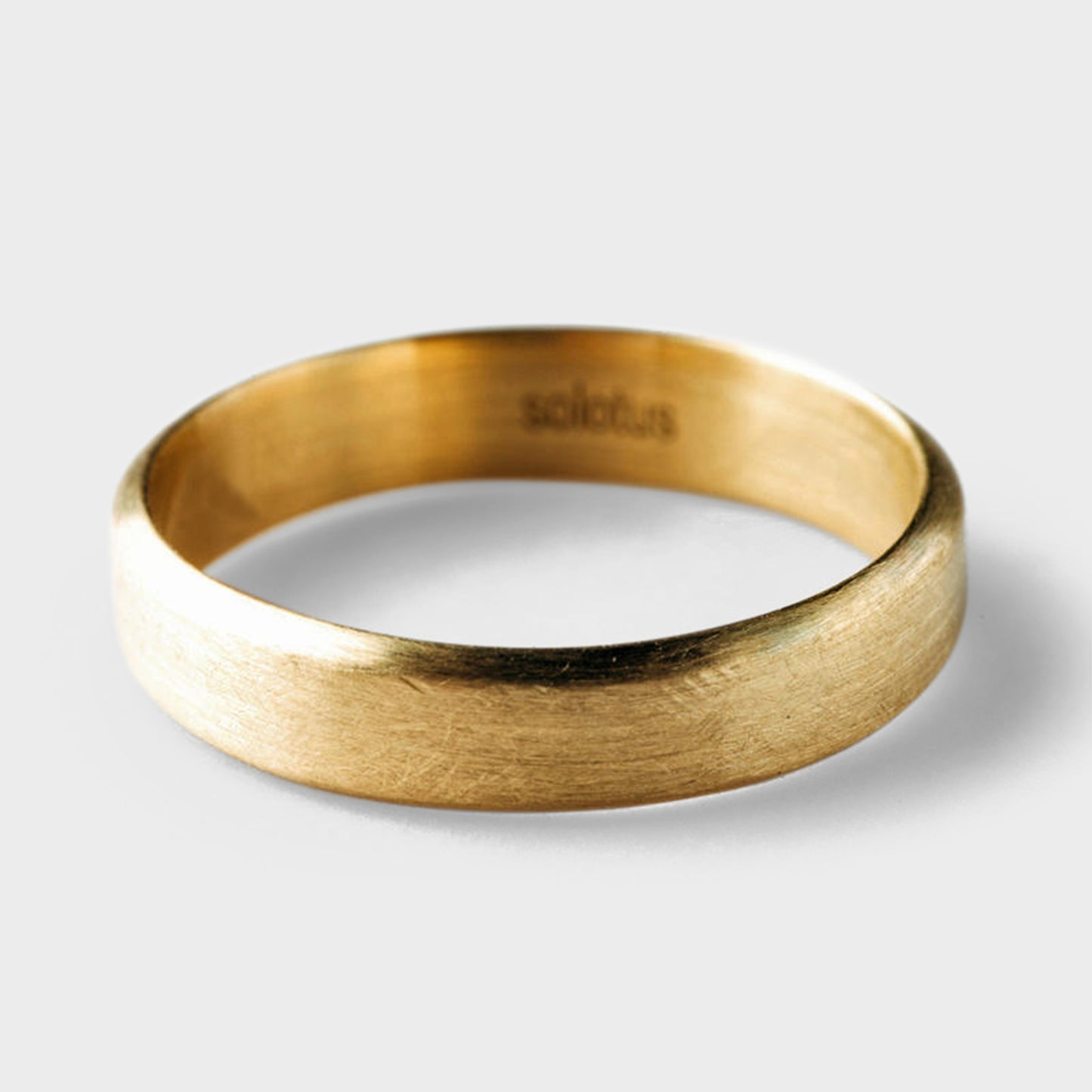 Hand-carved Gold Flat Band Ring