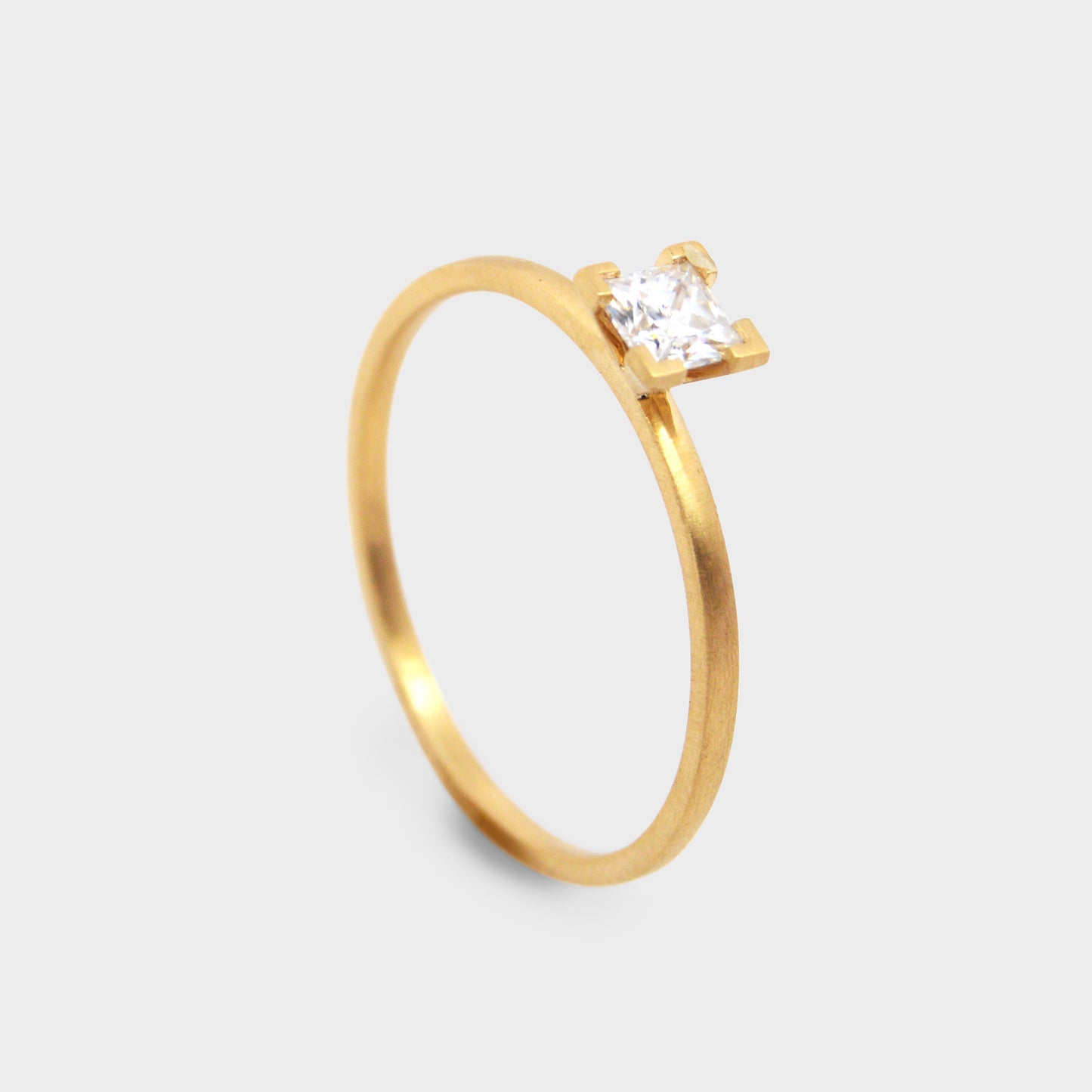 Cubic Square Princess Diamond Ring